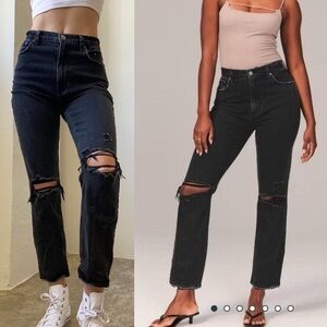 Abercrombie & Fitch Black Straight Leg Jeans